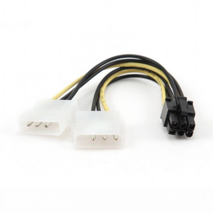 Internal power adapter cable for PCI express, 6 pin to Molex x 2 pcs (CC-PSU-6)