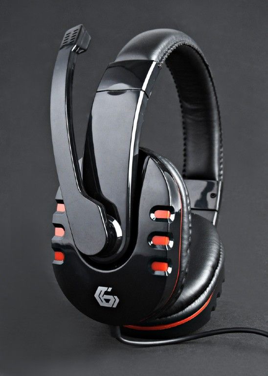 Gaming headset with volume control, glossy black (GHS-402)